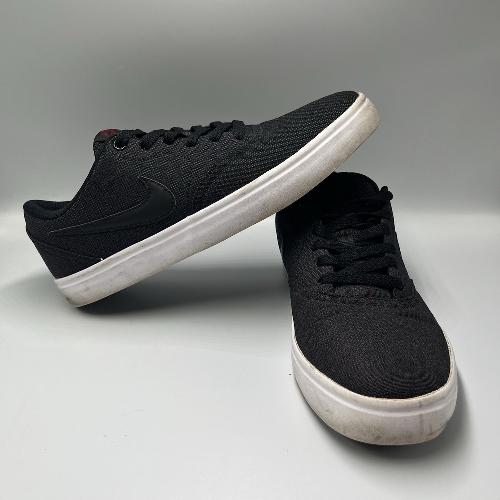 Nike SB Check Solarsoft Shoes Mens 8.5 Black Low Top Skate Sneakers 843896-007
